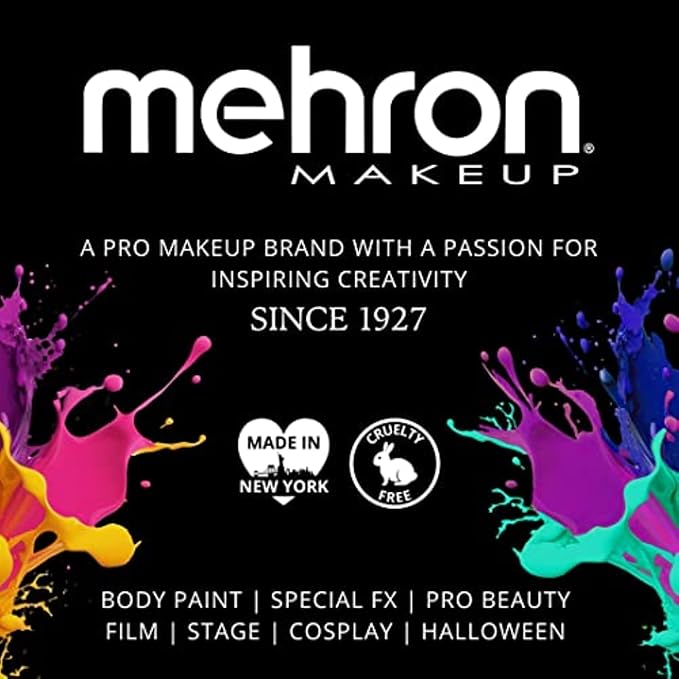Mehron Makeup Liquid Makeup | Face Paint and Body Paint Perfect for Halloween, Cosplay I Air Brush Compatible (1 oz) (BLACK)
