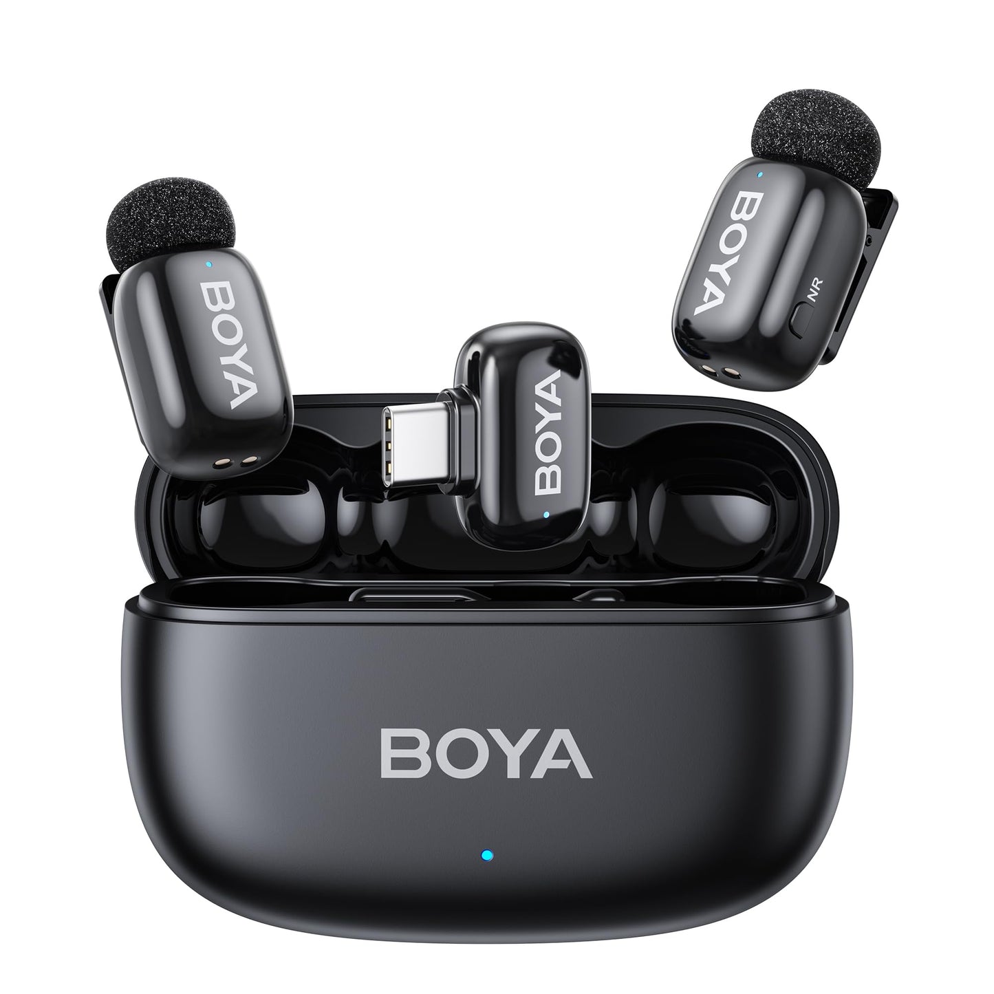 BOYA mini 2 Wireless Lavalier Microphones for iPhone 15/16/17 & Android, AI Noise Cancellation, App Control, 30H Battery Life wi