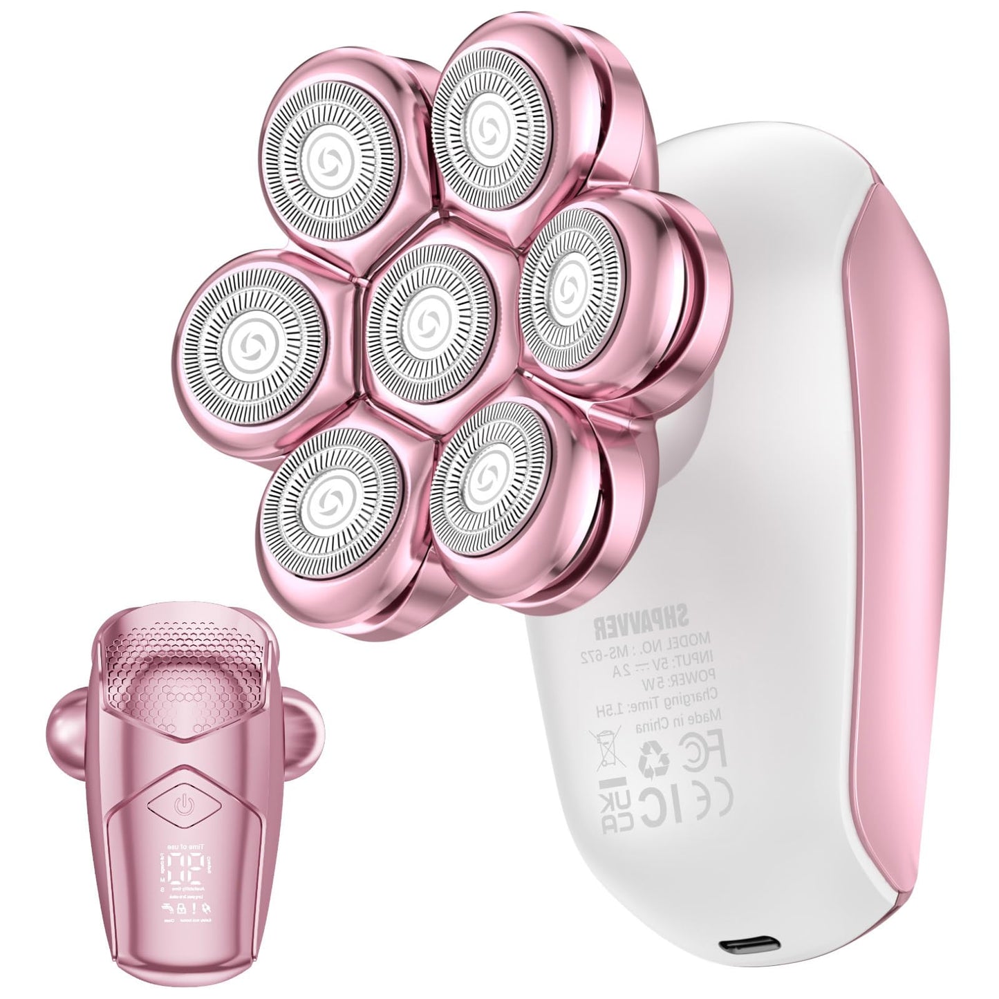 SHPAVVER Electric Razors for Women Legs: Rechargeable Body Shaver - Waterproof Wet Dry Hair Remover - Trimmer for Lady Face Unde