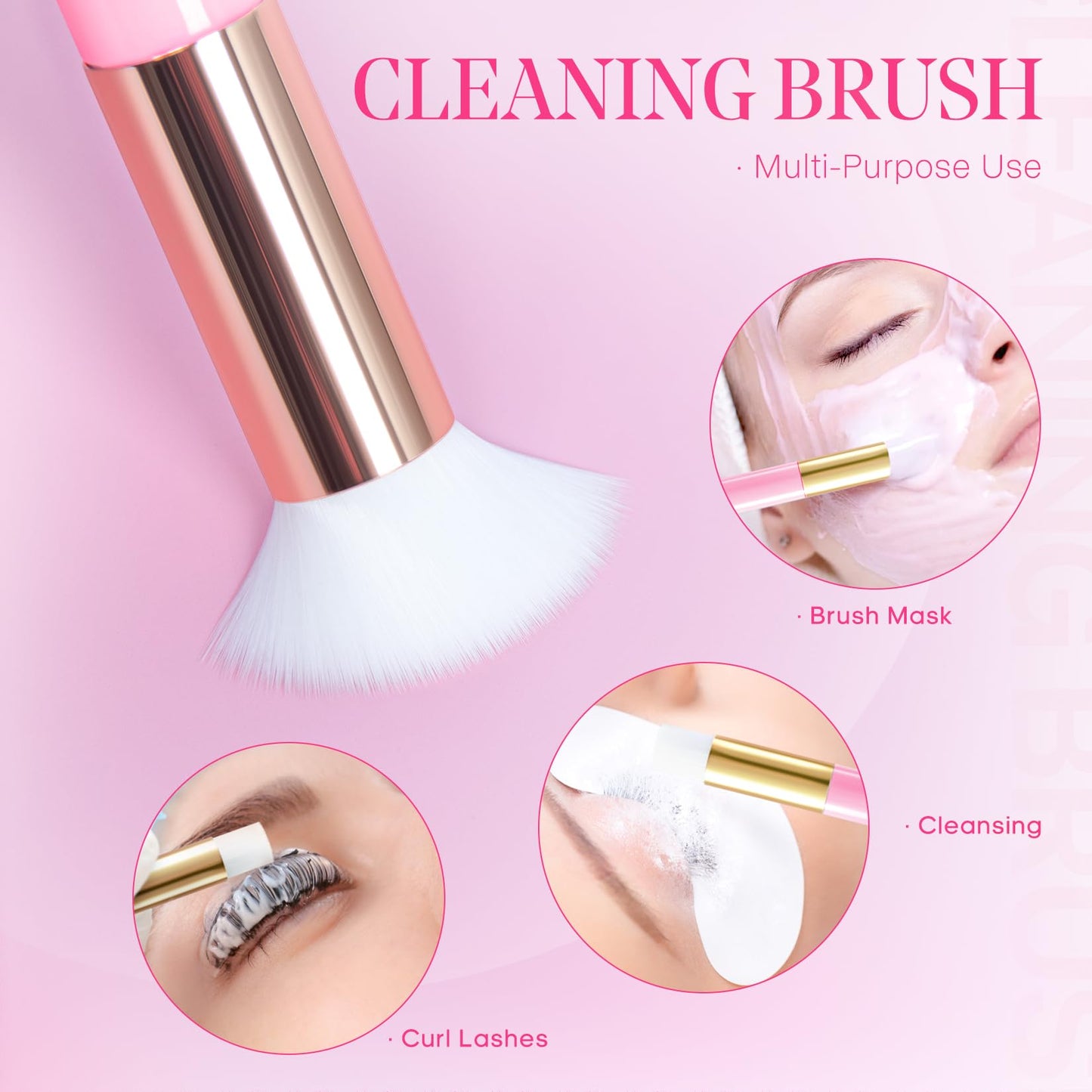 Buqikma Lash Wash for Eyelash Extension, 60Ml/2.11fl.Oz Eyelash Shampoo Kit with Lash Shampoo Brushes Gentle Lash Extension Clea