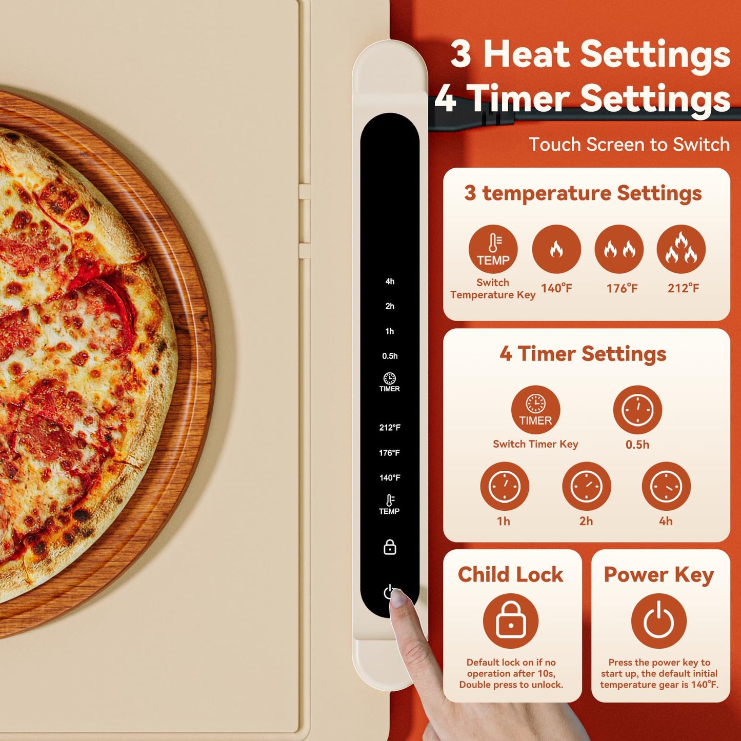 Warming Mat for Food Warmer Pad: 24"X16" Adjustable Foldable Silicone Electric Warming Tray for Buffets Party - Fast Heating Portable Hot Plates for Countertop Kitchen Travel Home Ideas