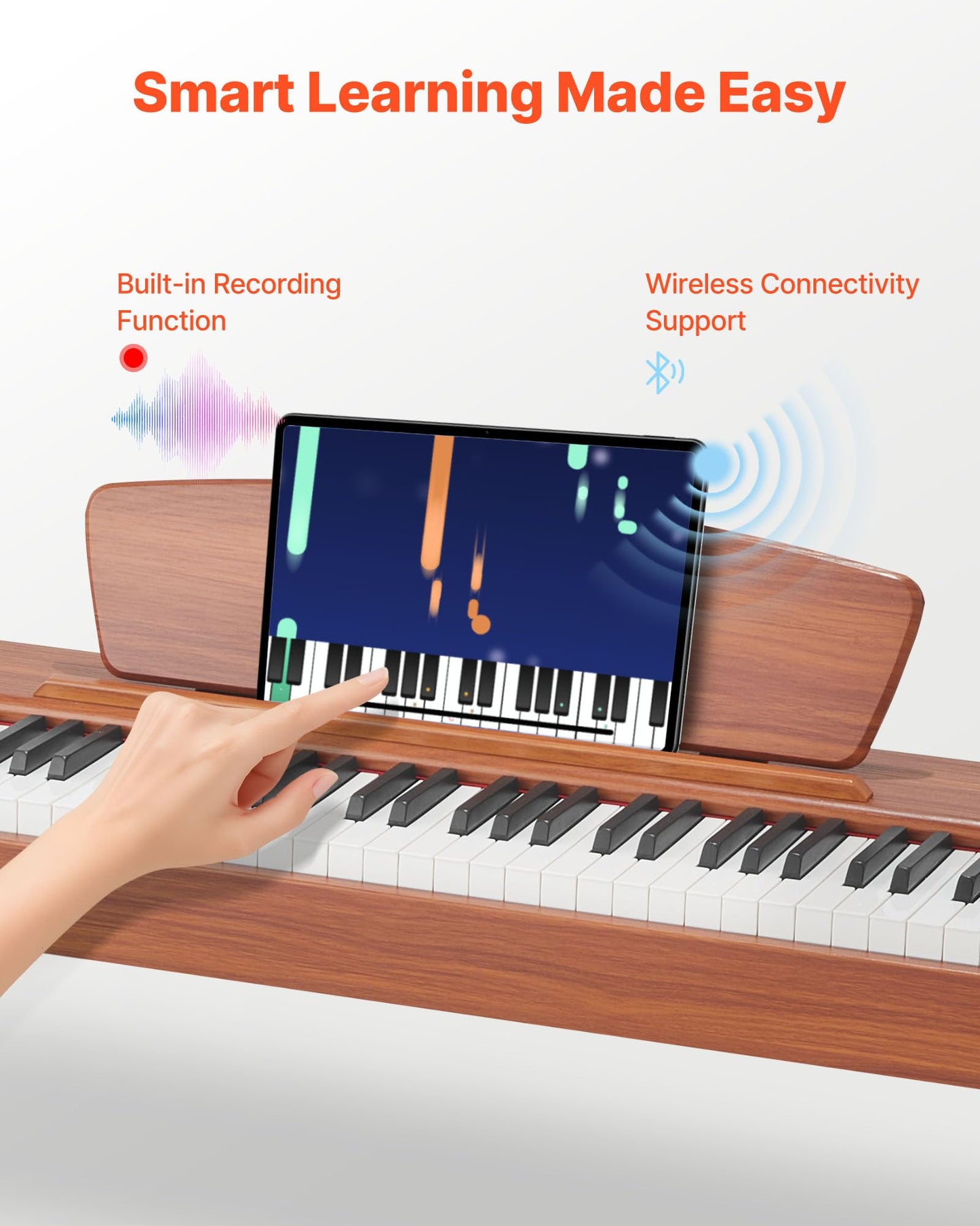 Vevor Weighted Digital Piano, 88 Keys Fully Weighted, Electric Piano Keyboard With Sheet Music Stand, Triple Pedal, Power Adapte