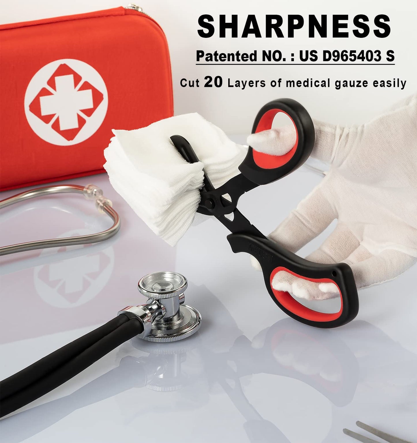 MEUUT 2 Pack Medical Scissors Trauma Shears for Left and Right Hand -8 inch Patented Bandage Scissors Heavy Duty Surgical Grade EMT Scissor for EMT Workers Doctors Nurses