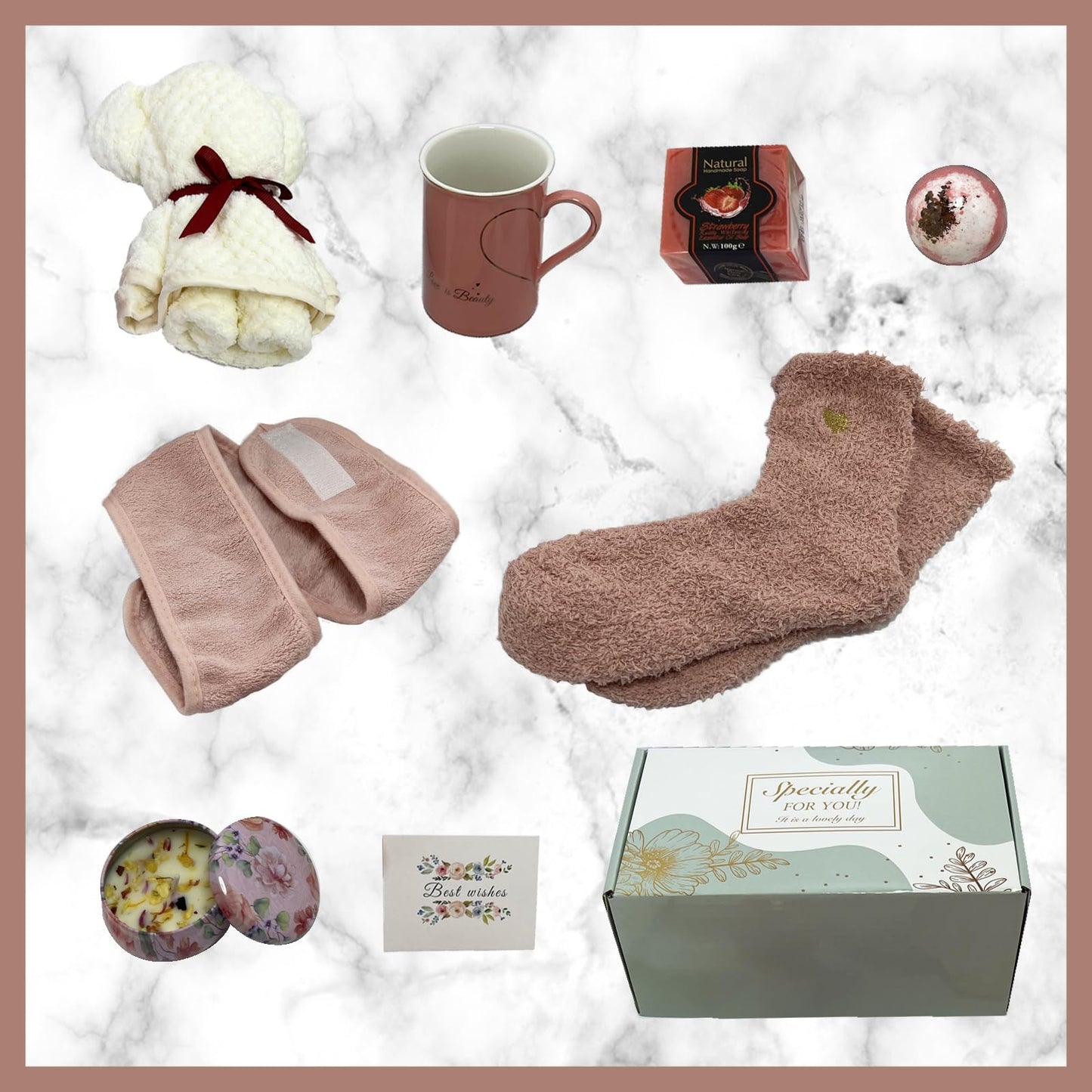 BEECO GIF2U Spa Gift Baskets for Women, Luxury Self Care Relaxation Birthday Gifts for Women, Get Well Soon Gifts for Friend, Scented Bath Gift Box for Christmas,Thanksgiving,Valentine's Day