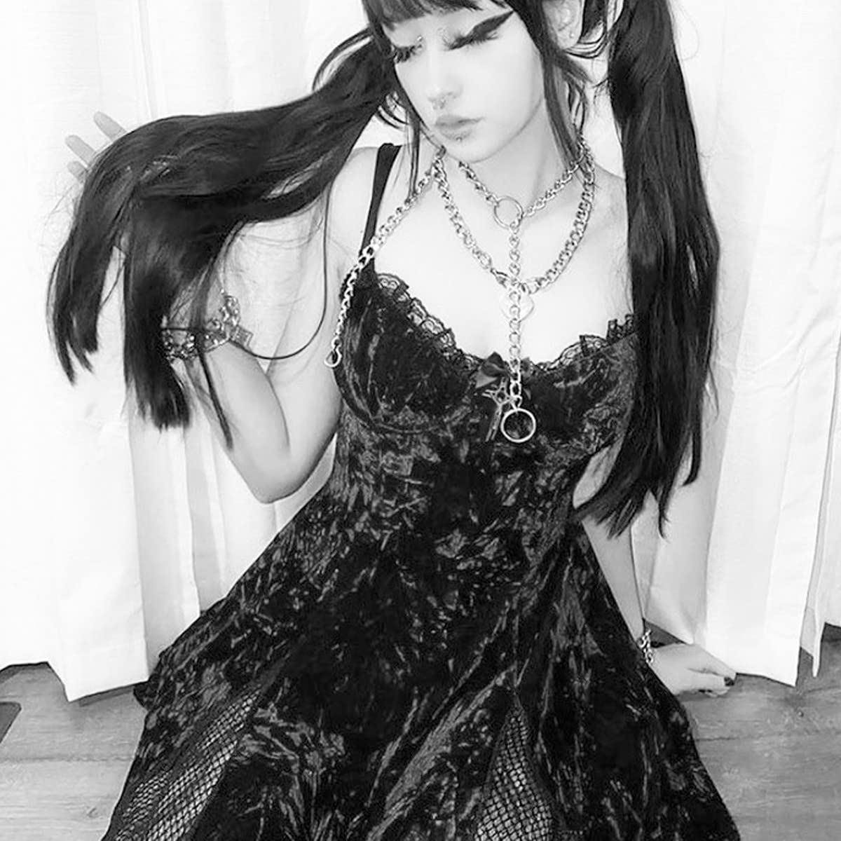 Gothic Dress Vintage Goth Dresses for Women Romantic Casual Dress Halloween Party Costumes