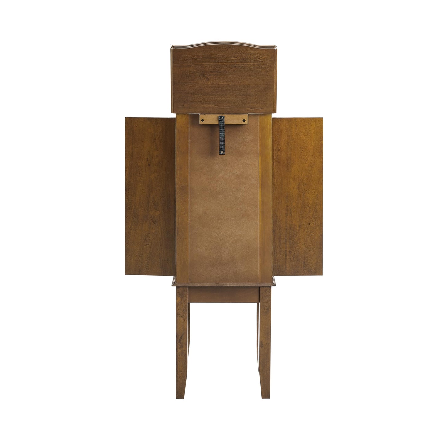 Powell Janie Walnut Five Drawer Jewelry Armoire with Flip-Up Top Mirror