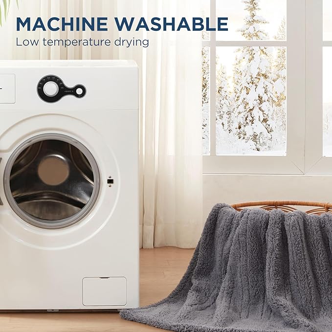 Westinghouse Electric Blanket Twin Size, Soft Plush Sherpa Heated Blanket with 10 Heating Levels & 1-12 Hours Auto-Off, Machine Washable, 62x84 inches, Darkgrey