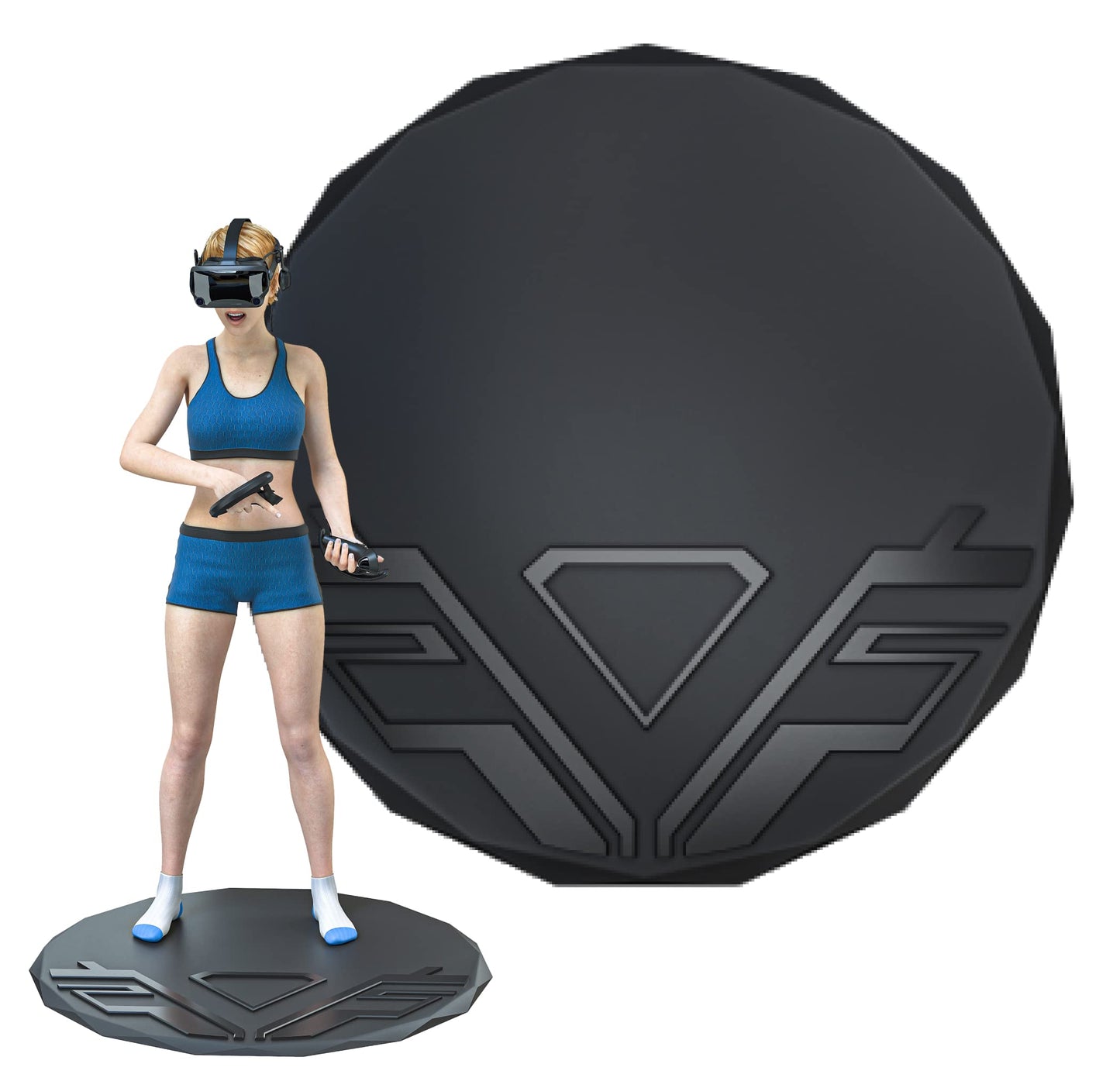 Skywin VR Mat Round - 35 Virtual Reality Matt Helps Determine Direction and Position of Your Feet During Game, Prevents Players