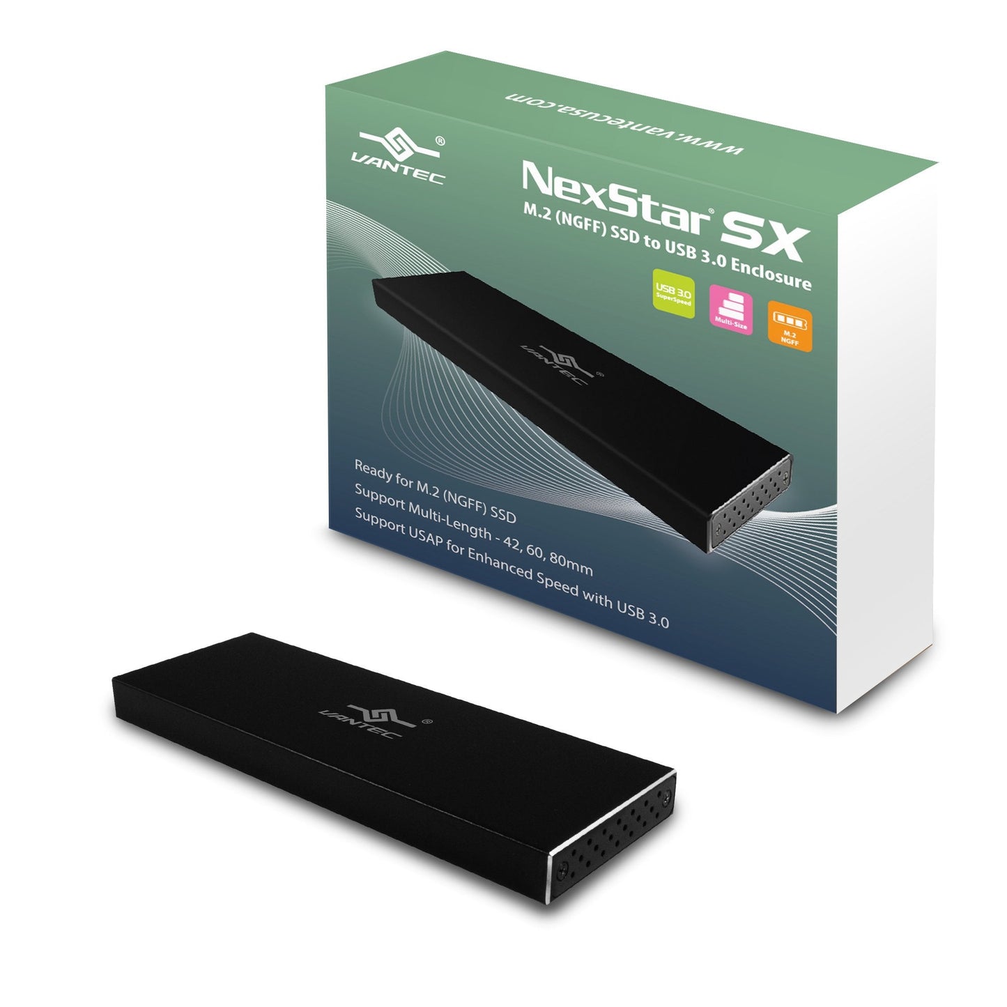 Vantec Nexstar Sx M.2 Ssd To Usb 3.0 Enclosure Black (Nst-M2Sts3-Bk) -Like New