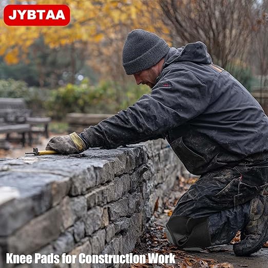 Construction Knee Pads for Men & Women Crawler Gardener, Heavy Duty Knee Protective Gear with Adjustable Straps, Kneeling with Comfort, Profect for Kneeling Crawling Work for Christmas, Gray XL (1 Pair)