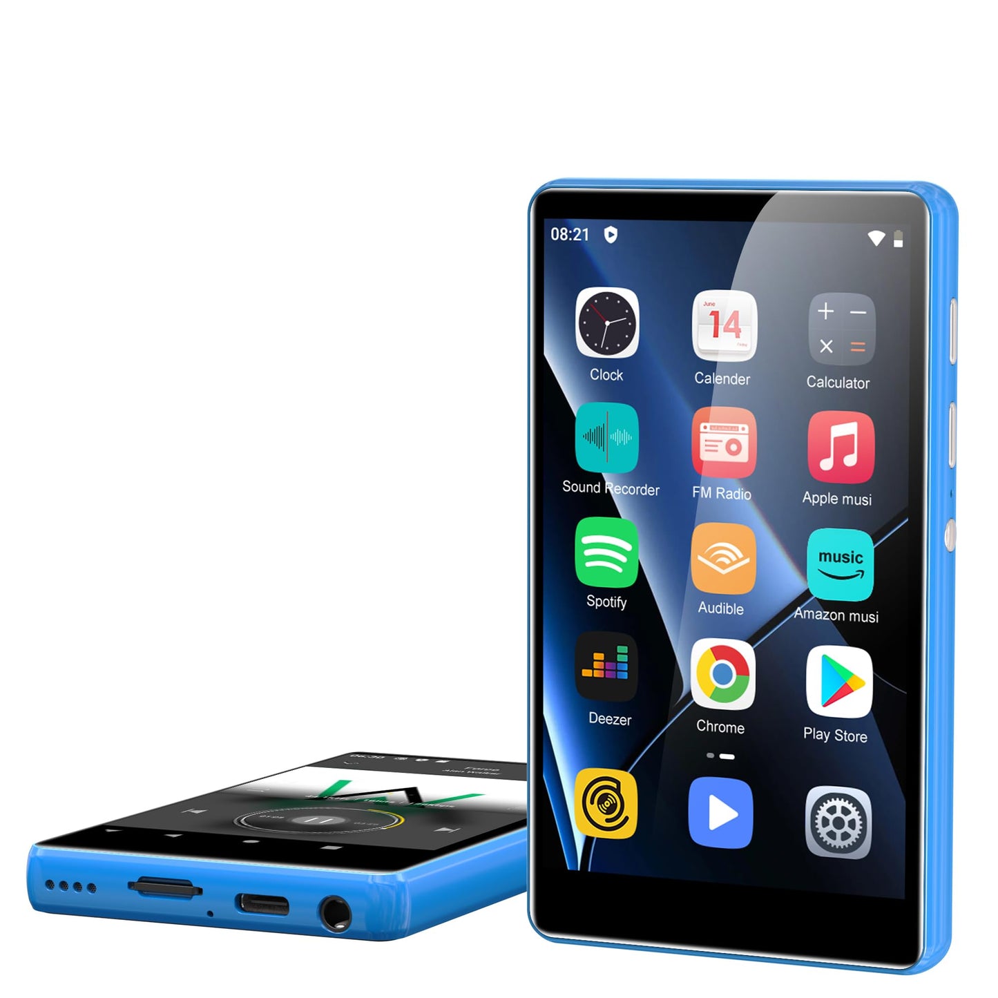 80GB MP3 Player with Spotify Kids SWOFY M503 Pro MP3 & MP4 Player with Bluetooth and WiFi Audible 4 Touch Screen Portable Music Player Amazon Music Up to 512GB Blue-New