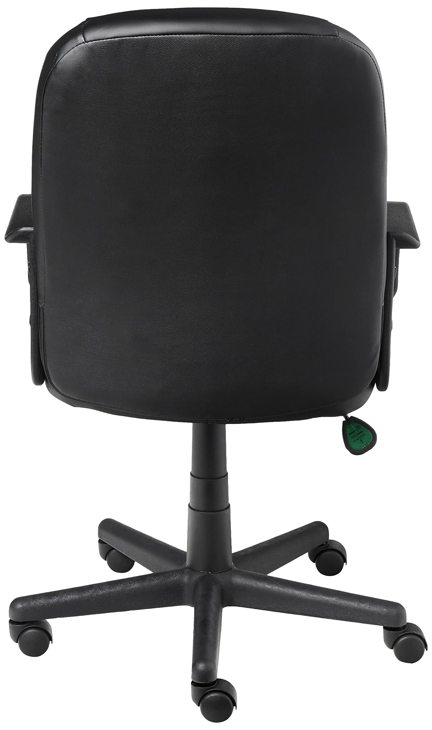 Office Star EC Series Executive Bonded Leather Adjustable Office Chair with Built-in Lumbar Support and Tilt Control, Black