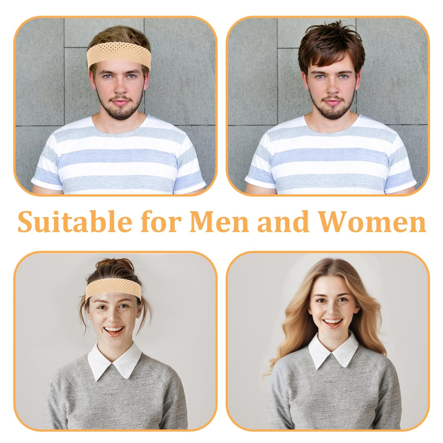 TIESOME Adjustable Silicone Wig Headband Grip, 2 PCS Wig Grip Band Adjustable Elastic Fixed Non Slip Wig Straps Women Men Wig Ba