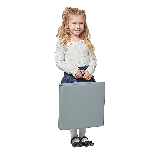 ECR4Kids SoftZone Floor Cushions, Square, Flexible Seating, Grey, 6-Piece