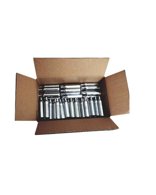 3Skull 12 Gram CO2 Cartridges for Paintball and Airsoft, Silver - Pack of 100