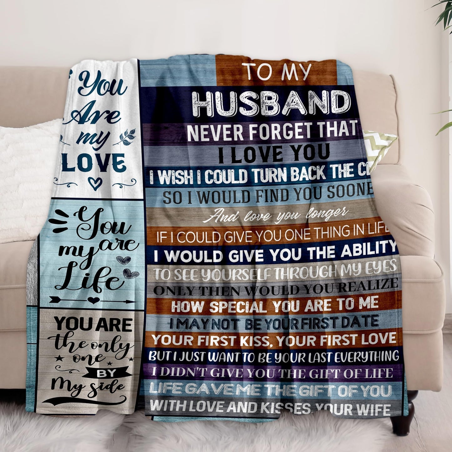 Ekpvgit Gifts for Him, Best Husband Gifts for Birthday, Fathers Day, Christmas, Wedding Anniversary, Valentines Day, Gifts for Husband Blanket 50"x60"
