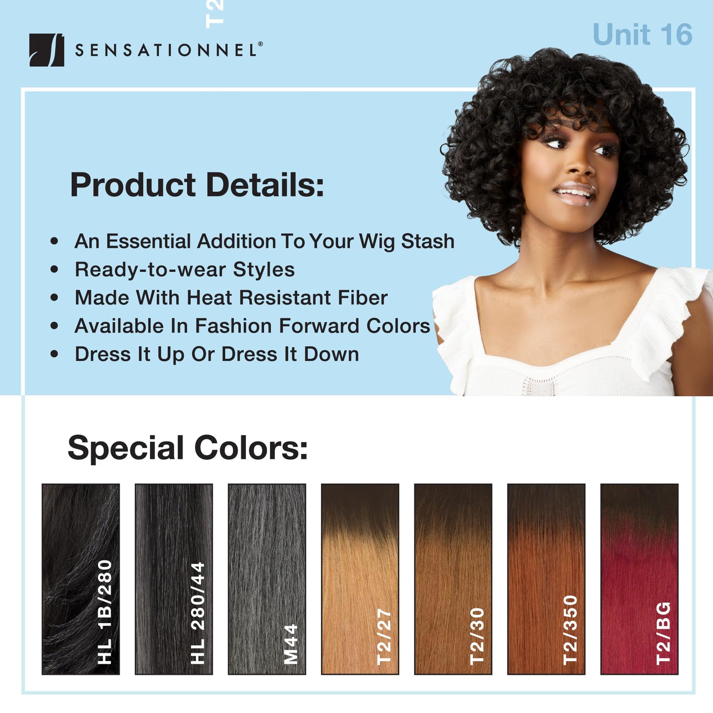 Sensationnel Dashly Wig - Unit 16 Non Lace Cap Ready to Wear Ear to Ear Lacepart Synthetic (1B OFFBLACK)