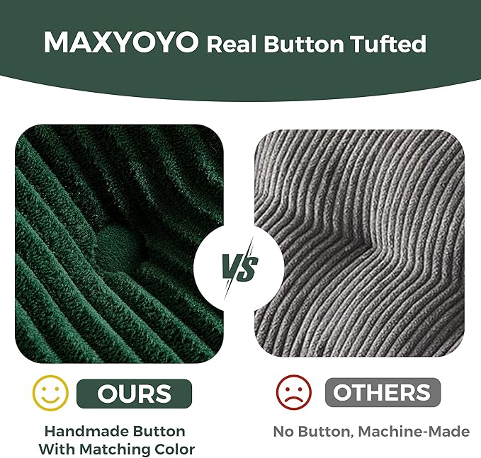 MAXYOYO 129.5" Modular Sectional Sofa Couch, U Shaped Modern Cloud Couch, Sofa in A Box, Tufted 6-Seat Boneless Sleeper Lounger for Living Room, No Assembly Required, Green