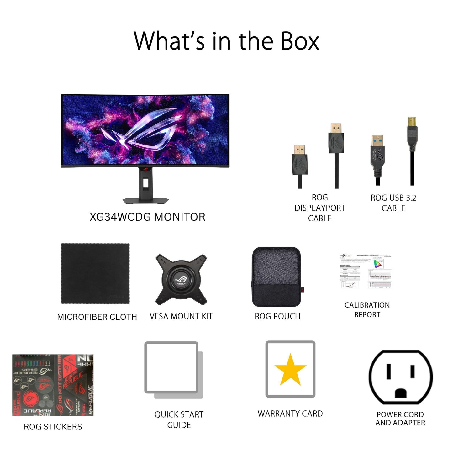 ASUS ROG Strix 34” Ultrawide QD-OLED HDR Gaming Monitor (XG34WCDG) - 3440x1440, 175Hz, 0.03ms, OLED Care Pro, True 10-bit, G-SYNC Compatible, DisplayWidget, Extreme Low Motion Blur, 3 yr Warranty