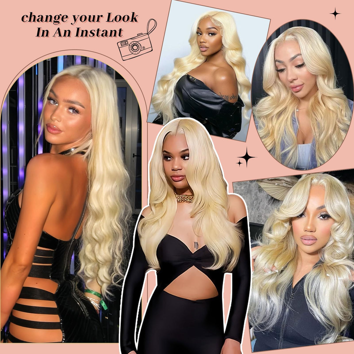 Quiport 613 13x6 Lace Front Wig Human Hair 26 Inch Blonde Wig Human Hair 210% Density Body Wave HD Transparent Lace Front Wigs P