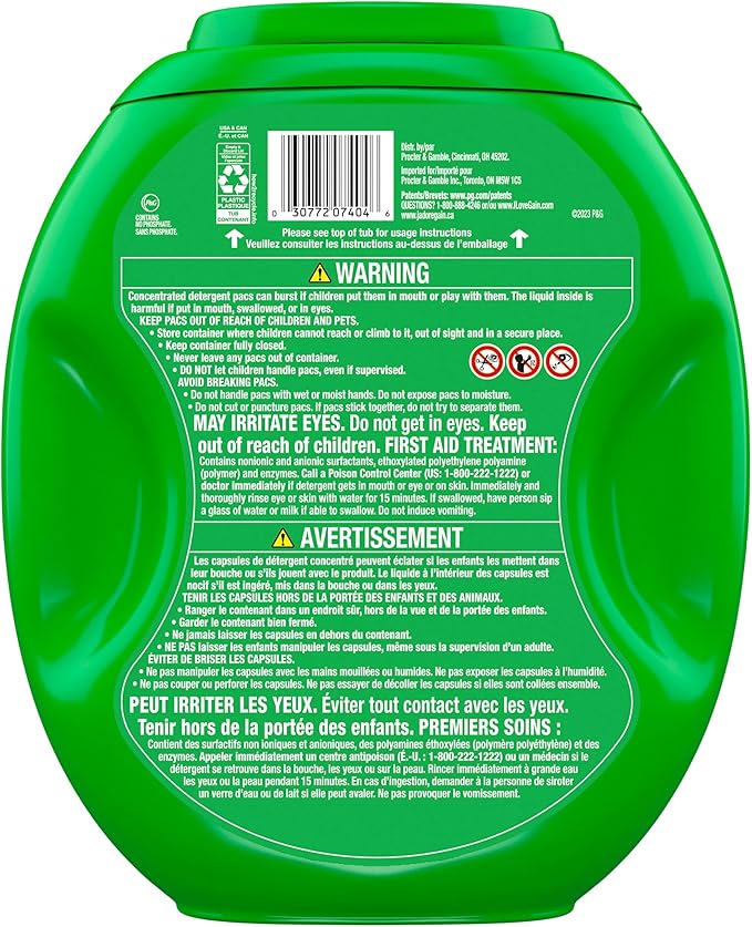 Gain Flings Ultra Oxi Laundry Detergent Pacs, 112 Count, Waterfall Delight Scent, with Odor Defense, concentrated laundry soap pacs