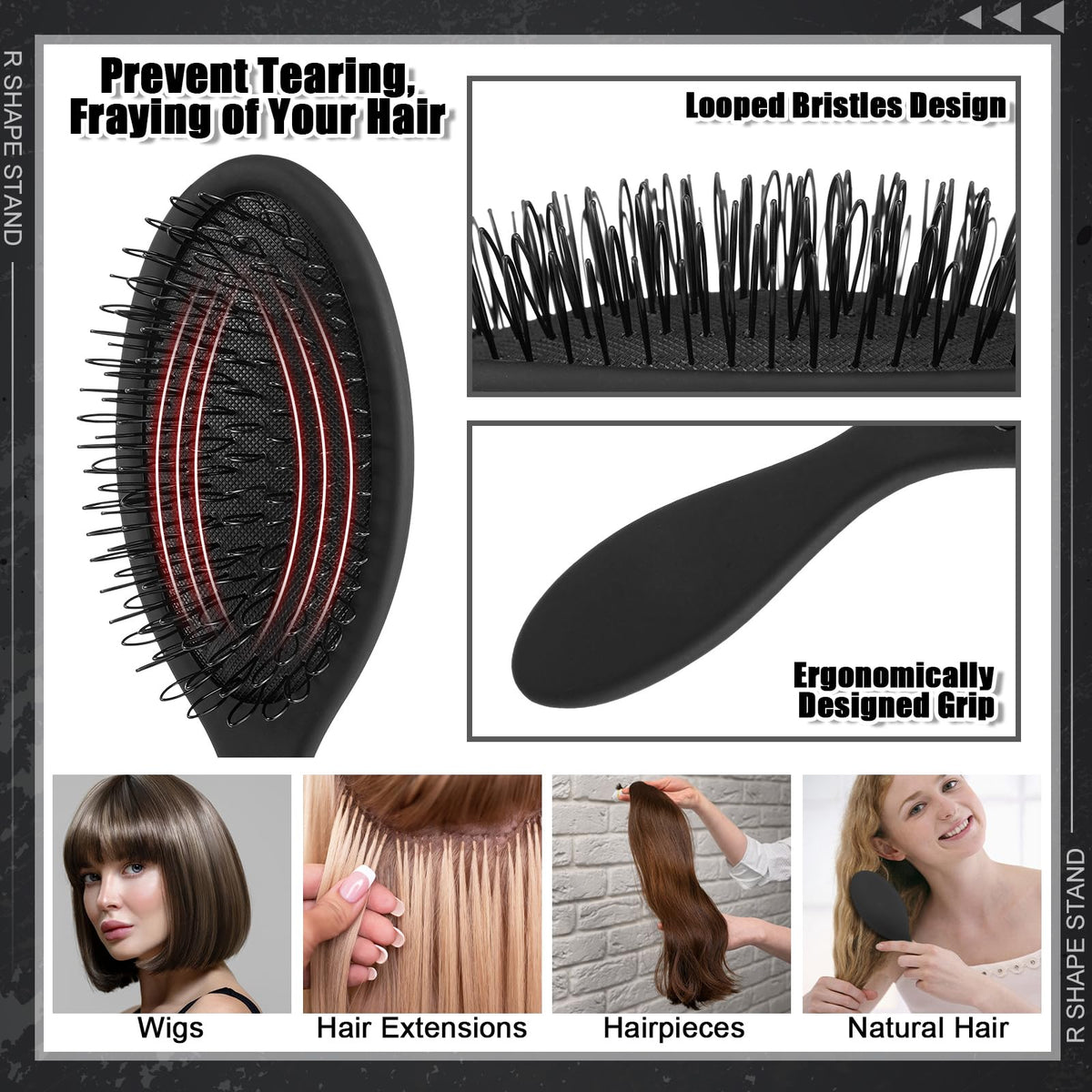 ProSuites 2 Pack Wig Head Stand with 3 PCS Wig Brush Comb, Travel Wig Holder Comb Set for for Women Multiple Wigs