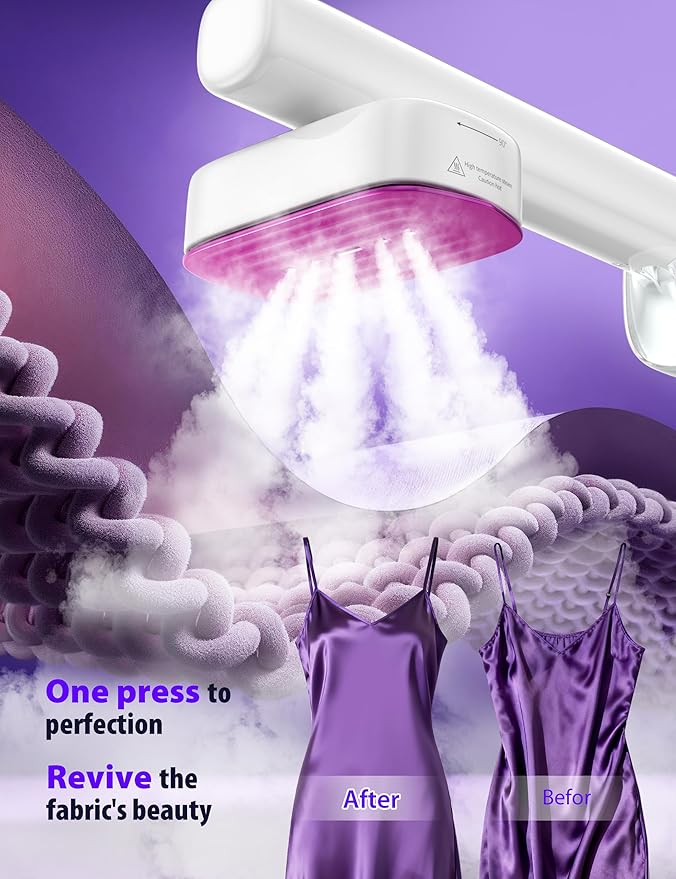 Travel Steamer for Clothes,15s Fast Heat-up Portable Iron,35mins Runtime & 180ml Large Tank,25g/min Steam,Ceramic Panel,Stands on Desk,Wrinkle Remover for Travel, Home, Office(White)