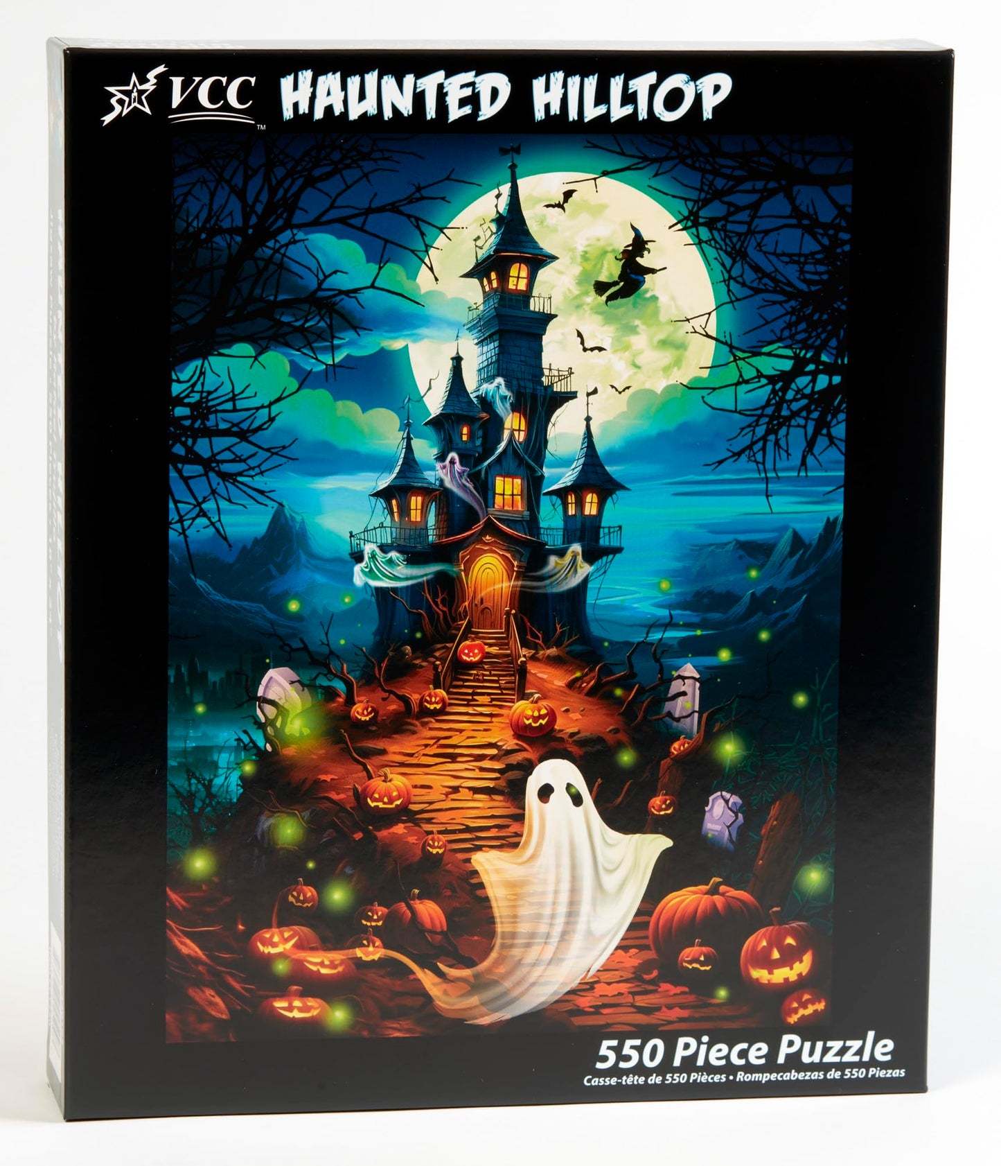 Haunted Hilltop Halloween Jigsaw Puzzle 550 Piece by Vermont Christmas Company - 24" x 18" - Large, Randomly Shaped Pieces