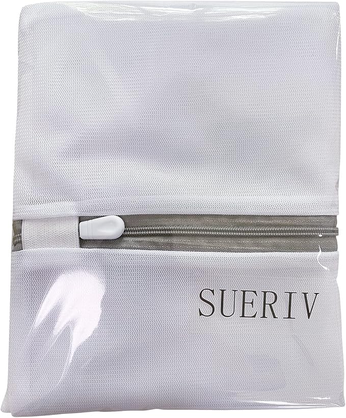 Laundry Mesh Bag-Heavy Duty Fine Mesh Wash Bag for Washing Machine-Supper Zipper Net Laundry Bag for Travel,Lingerie,Sweater,Garment,Undergarment (1M+2L)