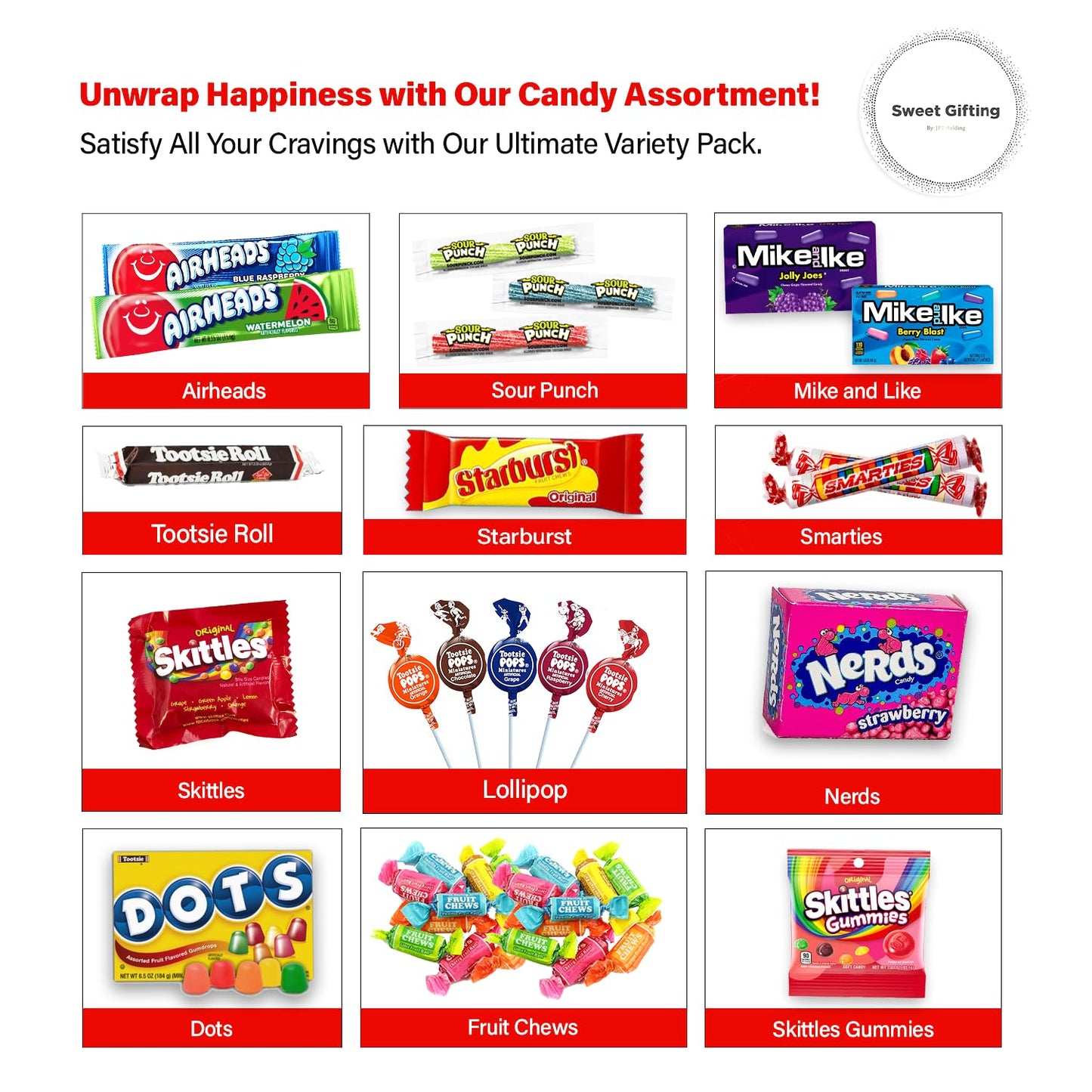 Sweet Gifting Assorted Candy Variety Pack (2 LB) - Candy Bag with Individually Wrapped Gummy Treats, Party Favors for Kids, Candies for Office, Birthday, Back to School & Pinata Stuffers