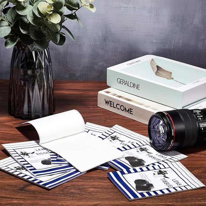 1000 Pieces Lens Cleaning Paper Tissue Lens Paper Bulk for Camera Lenses, Microscopes, Computer Screens, Magnifiers, Glasses, 20 Booklets