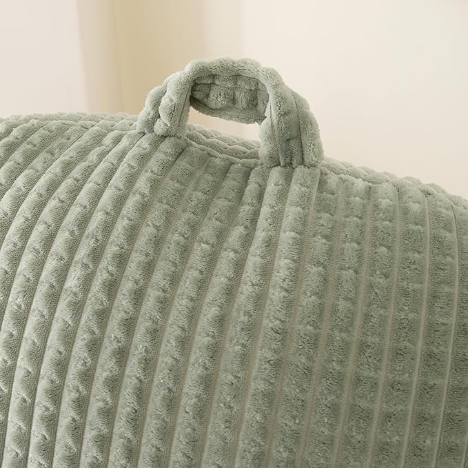 PAJEO Reading Pillow for Sitting in Bed, Large Backrest Reading Pillow with Arm Rest,Back-Rest Support Cushion for Sit Up on Couch, Sofa, and Floor, Dorm Essentials (Green Flannel, Large(19"))