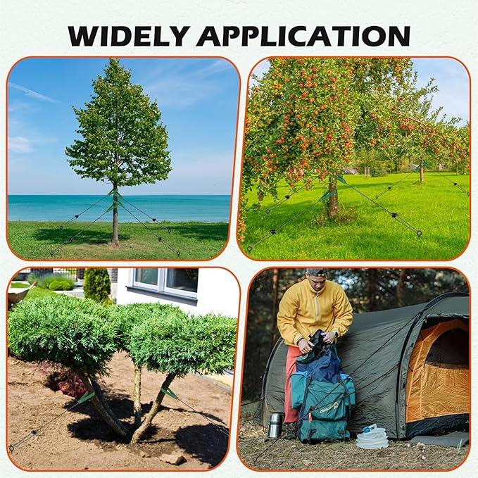 3 Pack 18" Tree Stake Kit, Heavy Duty Spiral Stakes and Supports for Leaning and Young Trees Straightening, Protect Trees from Bad Weather (Black)