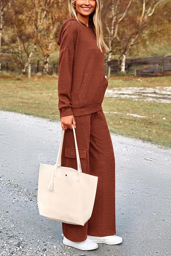 PRETTYGARDEN 2 Piece Sets for Women Fall 2026 Sweatsuits Outfits Lounge Matching Hoodie Set Travel Track Suits Winter Clothes
