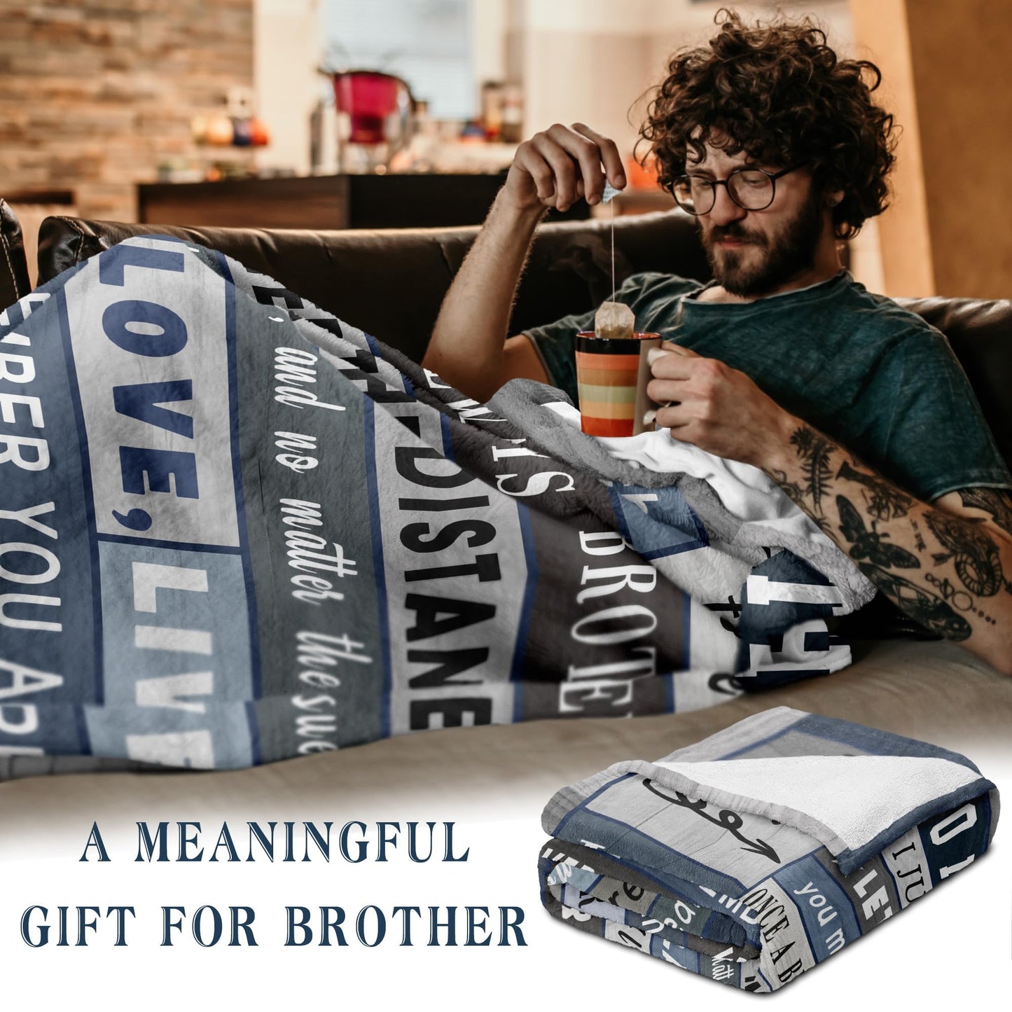 Spwasplo Gifts for Brother Fathers Day Blanket from Sister - Brother Christmas Birthday Gift Adult - Ultra Soft Plush Throw Present Ideas for Bedding Sofa - 60"x50"