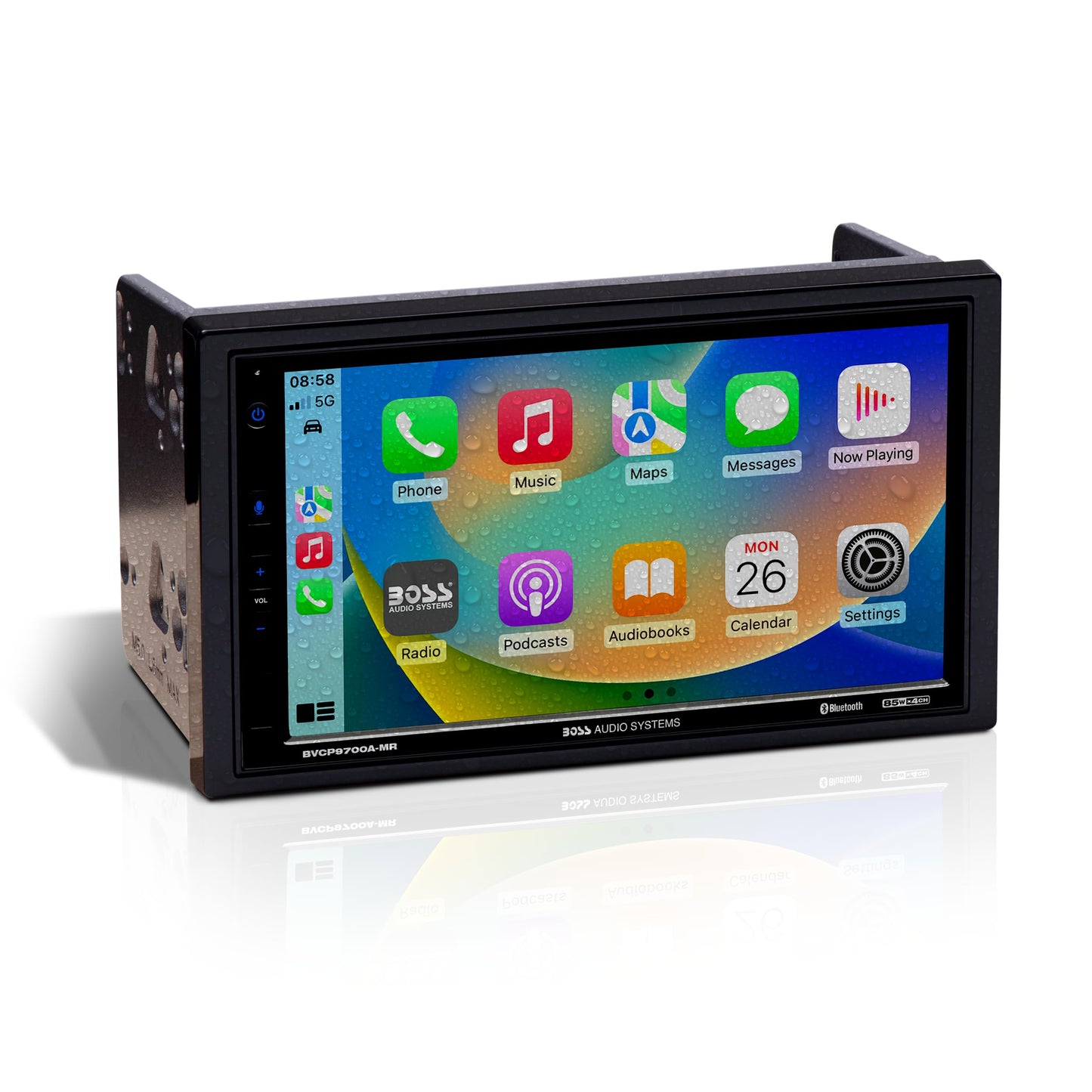 BOSS Audio Systems BVCP9700A-MR Marine Boat Stereo Sound System - Apple CarPlay, Android Auto, 7 Inch Double Din Touchscreen, Bl
