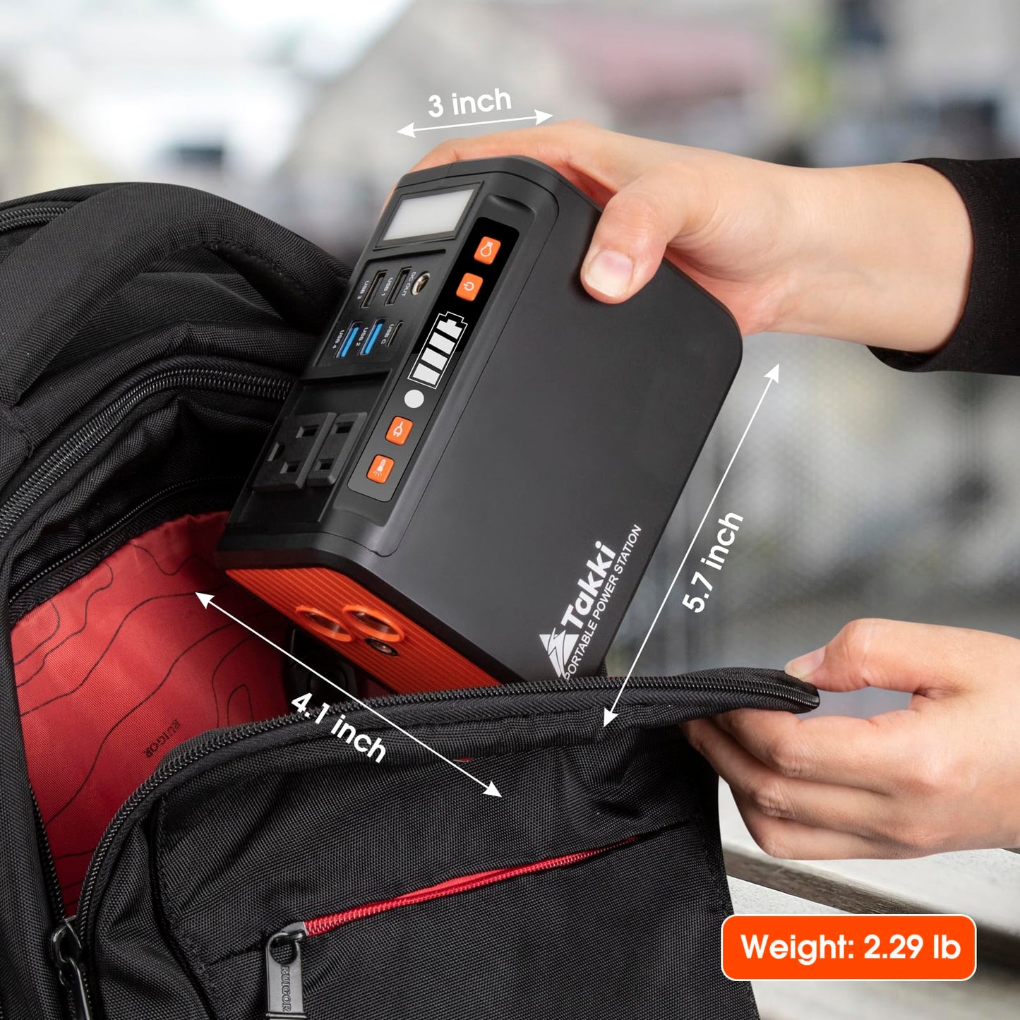 Takki 111Wh Portable Power Station With Carrying Case Bag Small Generator Lithium Battery With Peak 120W Ac Outlet Usb Ports For
