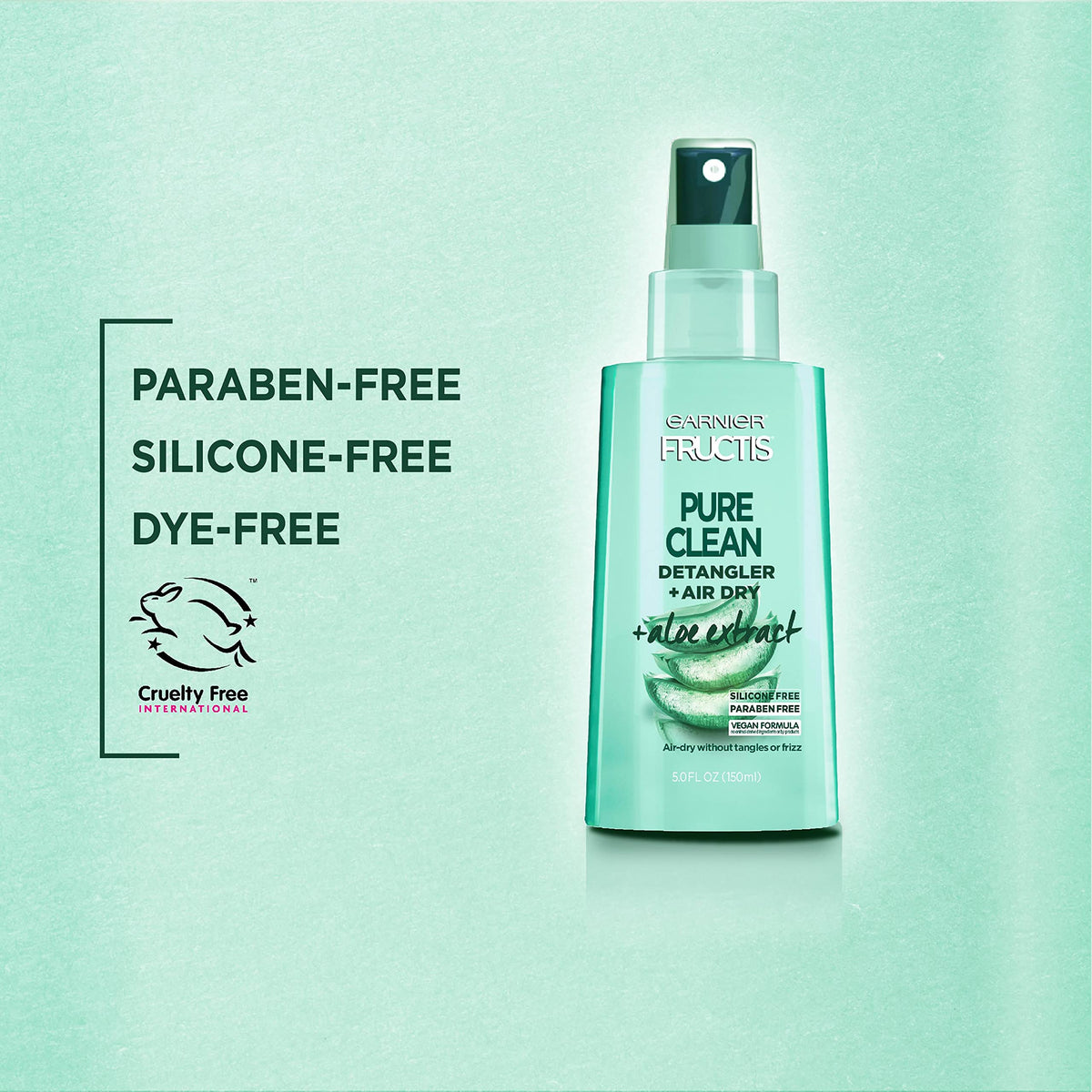 Garnier Fructis Pure Clean Detangler + Air Dry, Aloe Vera, 5 Fl Oz