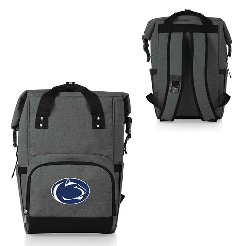PICNIC TIME NCAA Penn State Nittany Lions OTG Roll-Top Cooler Backpack, Hiking Backpack Cooler, Soft Cooler Bag, (Heathered Gray)