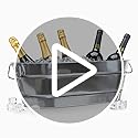 PLEXON Galvanized Tub with Handles - Beverage Tub - Metal Ice Bucket for Parties - Ice Bucket for Cocktail Bar Restaurant...
