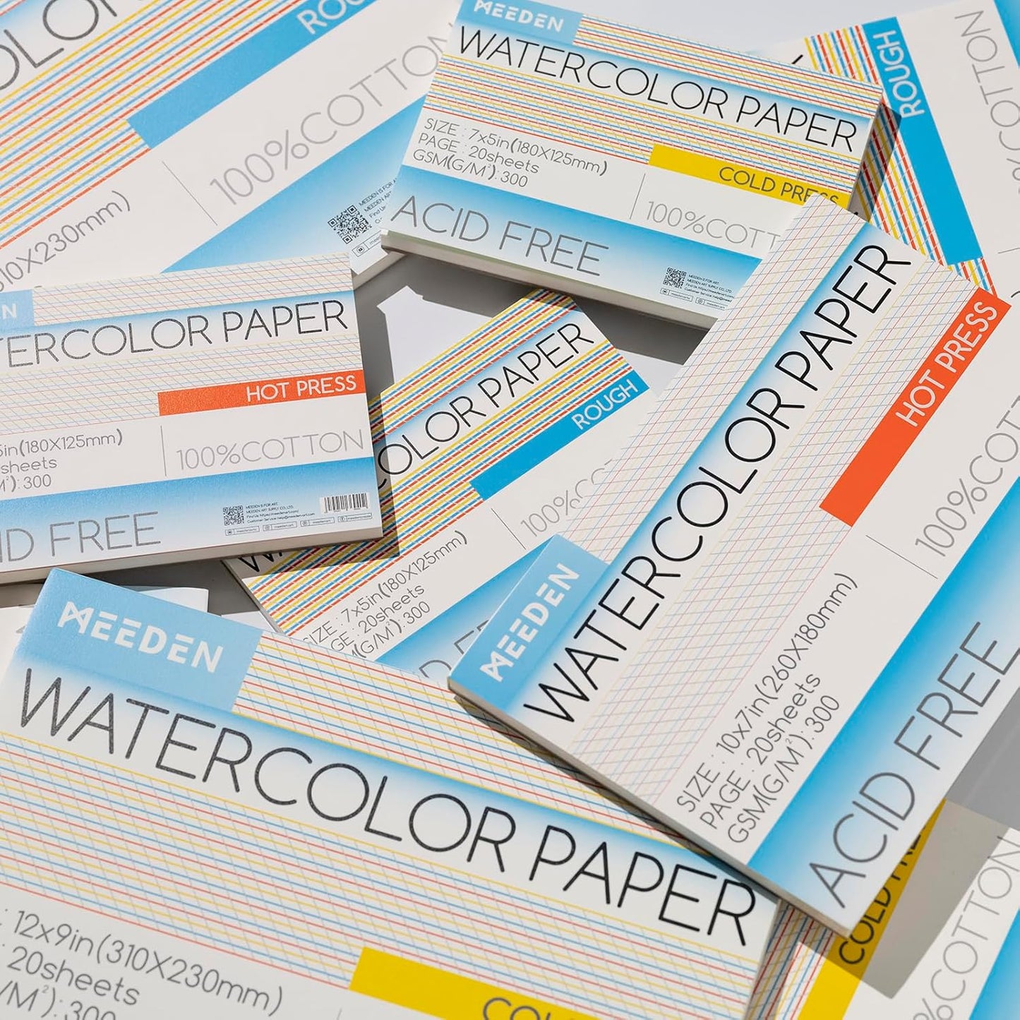 MEEDEN Watercolor Paper Block - 100% Cotton Watercolor Paper Pad of 20 Sheets, 140lb/300gsm, Acid-Free Art Paper for Watercolor, Gouache, Ink and More, 16" x 12" Cold Press