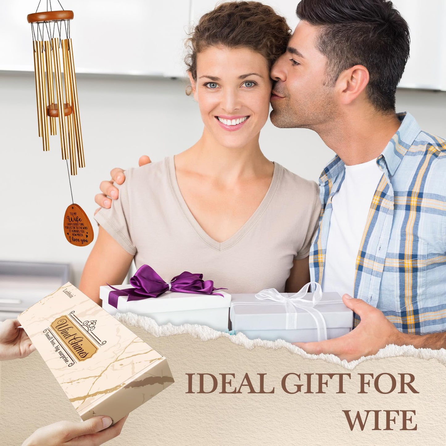 Gifts for Wife, Wife Wind Chimes, Mother‘s Day Gift for Wife, Birthday Gift for Wife from Husband. Love Reminder Gifts for Birthday Wedding Anniversary Valentine's Thanksgiving Christmas