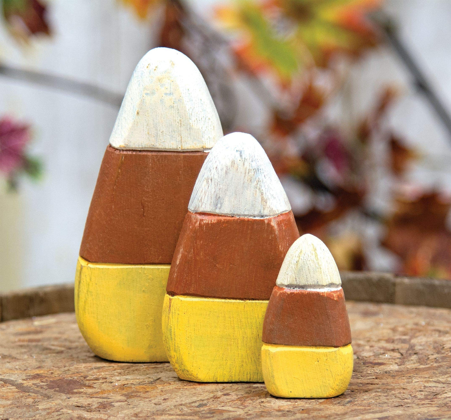 CWI Gifts Wooden Candy Corn Shelf Sitters 3/Set