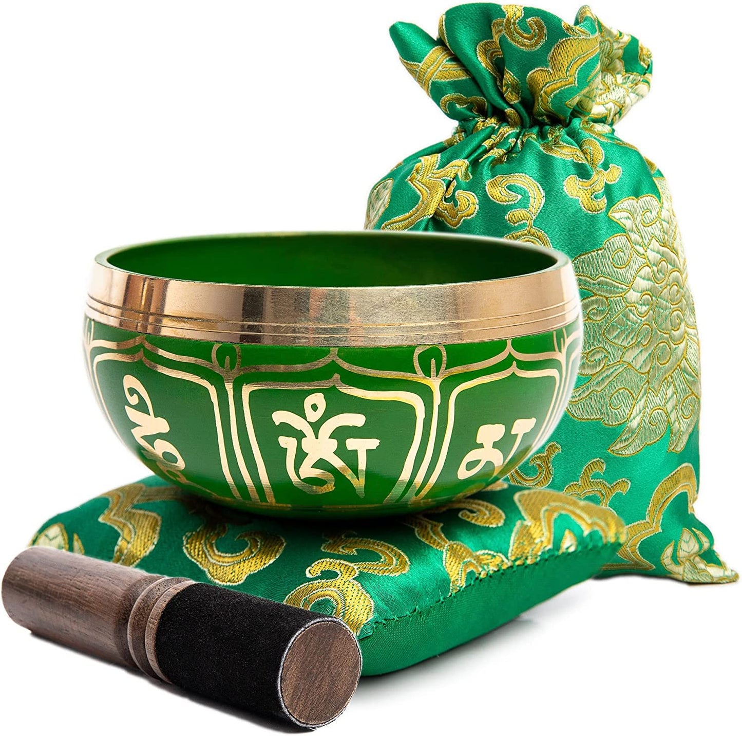 Tibetan Singing Bowl Set - Authentic Handcrafted Mindfulness Meditation Holistic Sound 7 Chakra Healing by Himalayan Bazaar (Eme