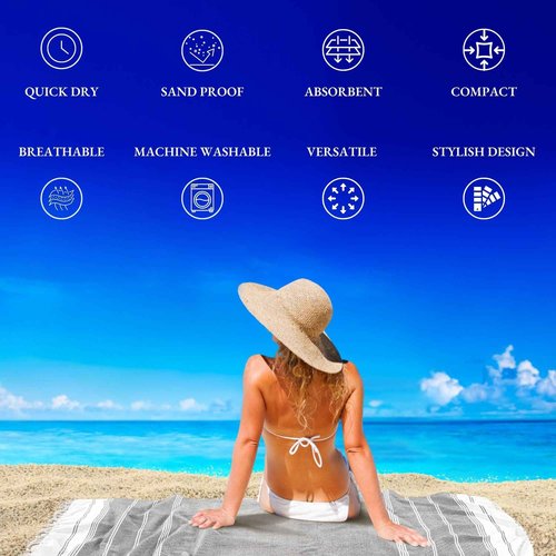 LANE LINEN Beach Towels 12 Pack, Bulk Beach Towels Oversized, Pool Towels for Adults, Pre-Washed, Sand Free Beach Towel, Fast Drying Beach Towel, 39"x71" - Beach Party