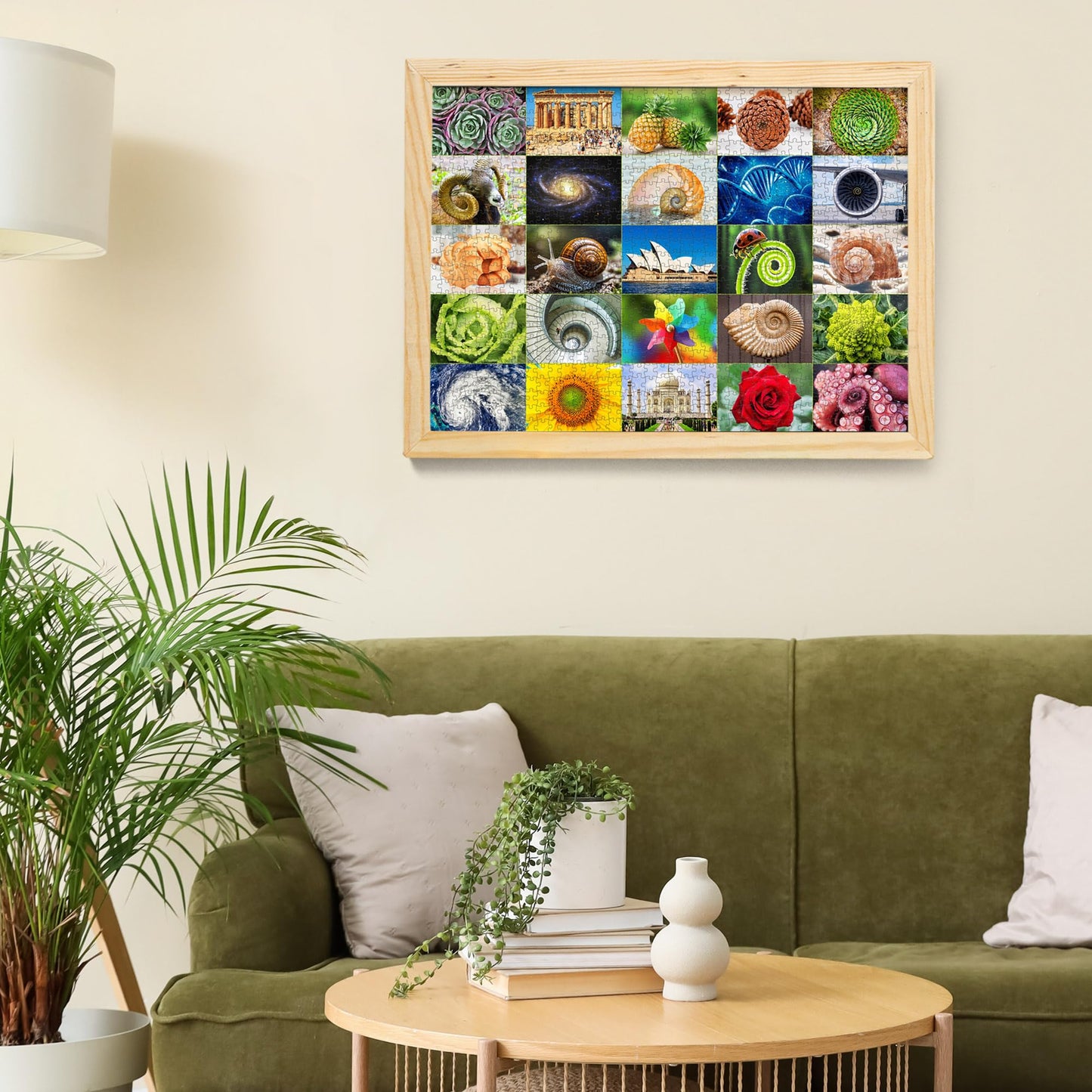 BenBen 1000 Piece Puzzle for Adults, 25 Fibonacci Spirals in Nature, Jigsaw Puzzles with Letters on Back, Challenging Puzzle for Game Night Home Décor