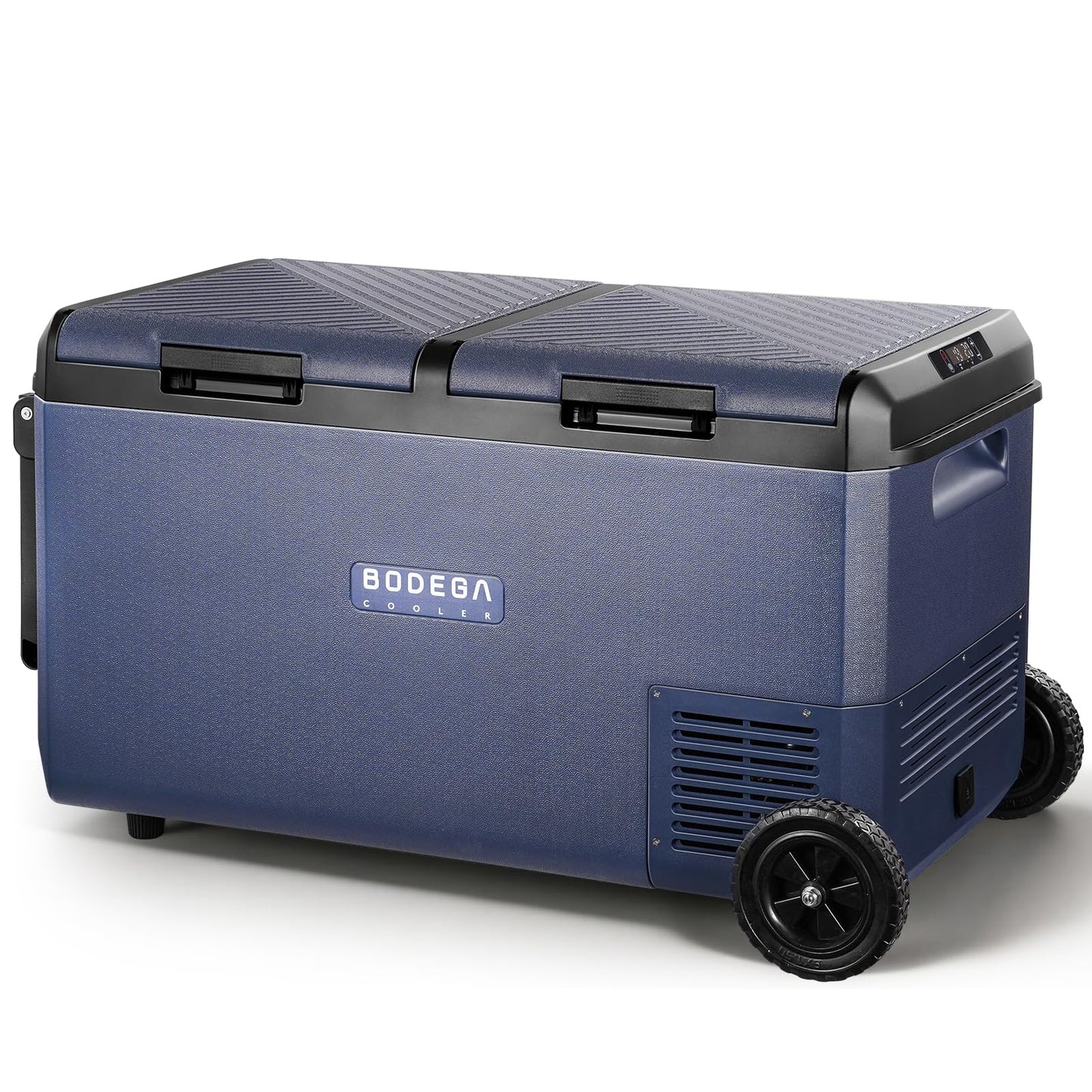 BODEGA COOLER Car Refrigerator Dual Zone,79QT Portable Freezer -4°F to 68°F, 12V Electric Cooler with Wheels & Handle, Ultra-Quiet ≤31dB, Fast Cooling for Camping, RV, Van Life & Road Trips