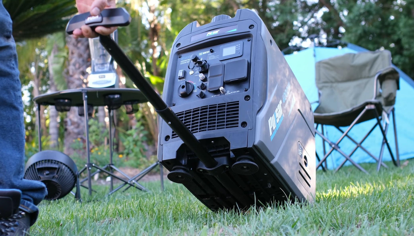 Pulsar Products GX400BN, 4000W Portable Ultra-Quiet Dual Fuel & Parallel Capability, RV-Ready, Handle & Wheels, with CO