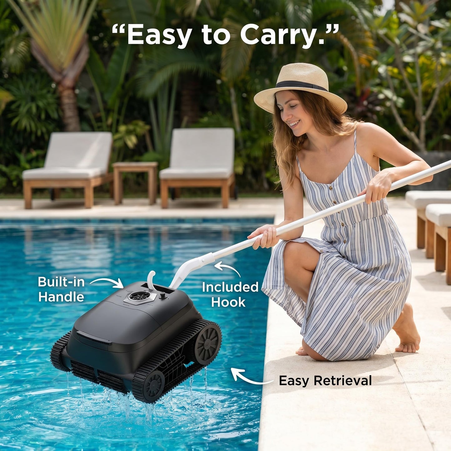 Robotic Pool Vacuum Cordless SP5-180 Min Runtime, 2.5H Fast Charge, 5550 GPH Suction, Wall & Waterline Scrubbing, Smart Navigation for Large Inground Pools Up to 3,229 Sq.Ft, 2026 Upgraded