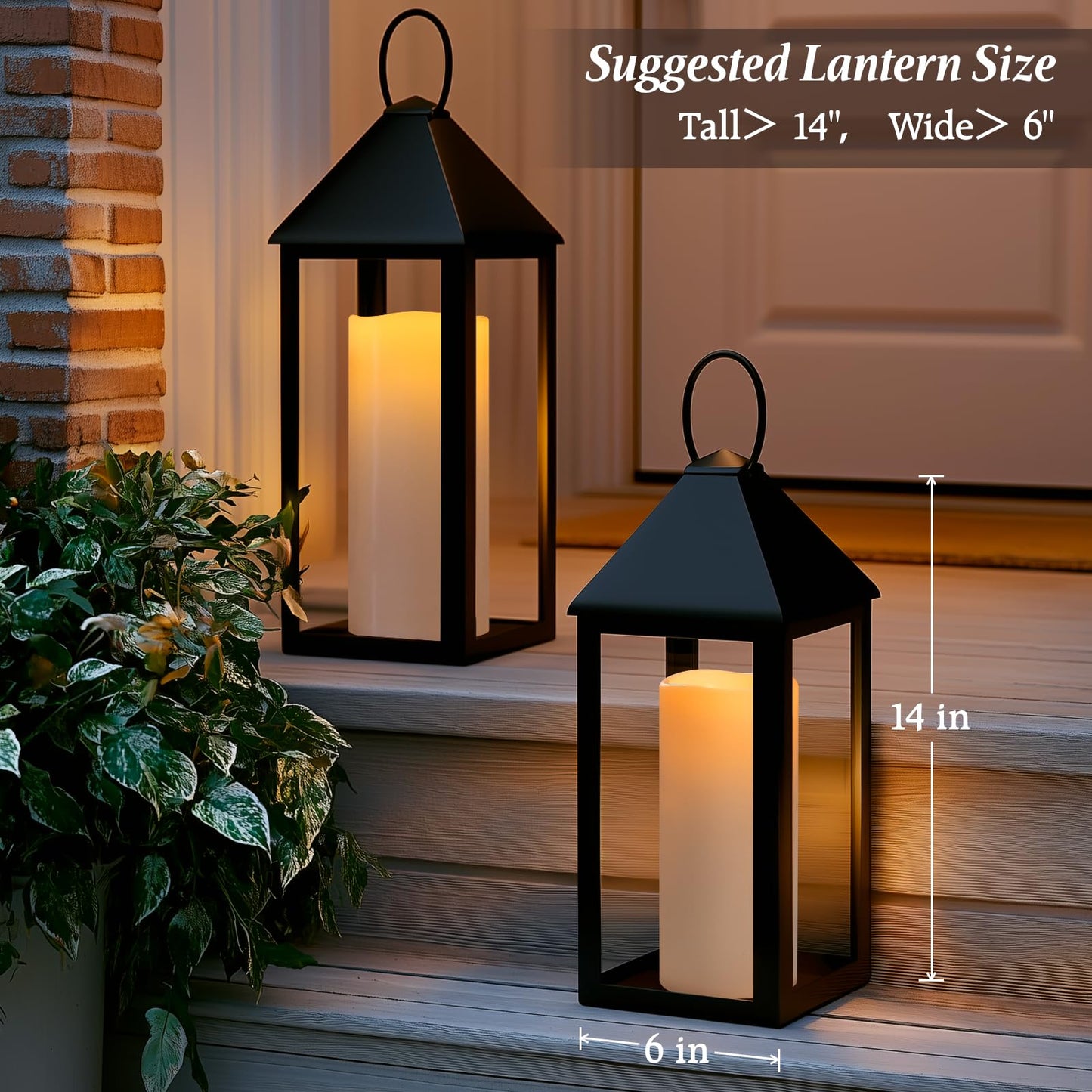 Yongmao 4" x 12" White Large Waterproof Outdoor Flameless Candles Battery Operated LED Flickering Pillar Candles with Remote and Timer for Indoor Outdoor Lanterns, Long Lasting, Set of 2